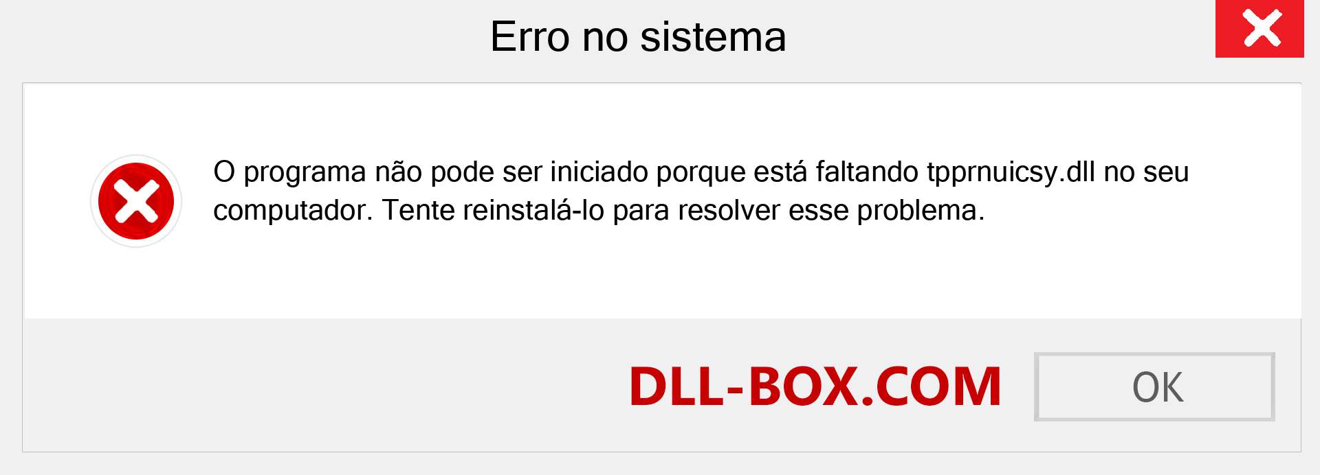 Arquivo tpprnuicsy.dll ausente ?. Download para Windows 7, 8, 10 - Correção de erro ausente tpprnuicsy dll no Windows, fotos, imagens